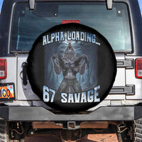 Funny 67 Alpha Wolf Spare Tire Cover Alpha Loading 67 Savage Six Seven Gen Z Meme - Wonder Print Shop