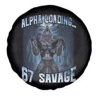 Funny 67 Alpha Wolf Spare Tire Cover Alpha Loading 67 Savage Six Seven Gen Z Meme - Wonder Print Shop