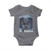 Funny 67 Alpha Wolf Baby Onesie Alpha Loading 67 Savage Six Seven Gen Z Meme - Wonder Print Shop