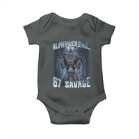 Funny 67 Alpha Wolf Baby Onesie Alpha Loading 67 Savage Six Seven Gen Z Meme - Wonder Print Shop