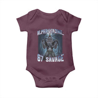 Funny 67 Alpha Wolf Baby Onesie Alpha Loading 67 Savage Six Seven Gen Z Meme - Wonder Print Shop