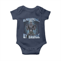 Funny 67 Alpha Wolf Baby Onesie Alpha Loading 67 Savage Six Seven Gen Z Meme - Wonder Print Shop