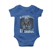Funny 67 Alpha Wolf Baby Onesie Alpha Loading 67 Savage Six Seven Gen Z Meme - Wonder Print Shop