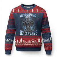 Funny 67 Alpha Wolf Ugly Christmas Sweater Alpha Loading 67 Savage Six Seven Gen Z Meme - Wonder Print Shop