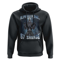 Funny 67 Alpha Wolf Hoodie Alpha Loading 67 Savage Six Seven Gen Z Meme - Wonder Print Shop
