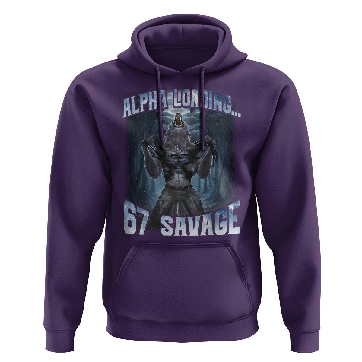 Funny 67 Alpha Wolf Hoodie Alpha Loading 67 Savage Six Seven Gen Z Meme - Wonder Print Shop