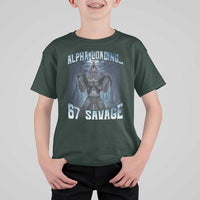 Funny 67 Alpha Wolf T Shirt For Kid Alpha Loading 67 Savage Six Seven Gen Z Meme - Wonder Print Shop