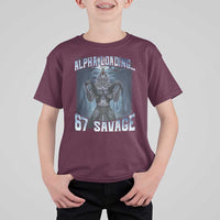 Funny 67 Alpha Wolf T Shirt For Kid Alpha Loading 67 Savage Six Seven Gen Z Meme - Wonder Print Shop
