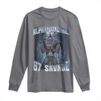 Funny 67 Alpha Wolf Long Sleeve Shirt Alpha Loading 67 Savage Six Seven Gen Z Meme - Wonder Print Shop