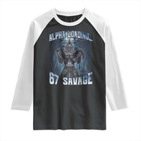 Funny 67 Alpha Wolf Raglan Shirt Alpha Loading 67 Savage Six Seven Gen Z Meme - Wonder Print Shop