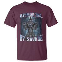 Funny 67 Alpha Wolf T Shirt Alpha Loading 67 Savage Six Seven Gen Z Meme - Wonder Print Shop