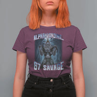 Funny 67 Alpha Wolf T Shirt For Women Alpha Loading 67 Savage Six Seven Gen Z Meme - Wonder Print Shop