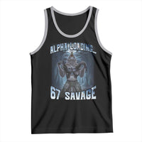Funny 67 Alpha Wolf Tank Top Alpha Loading 67 Savage Six Seven Gen Z Meme - Wonder Print Shop