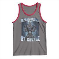 Funny 67 Alpha Wolf Tank Top Alpha Loading 67 Savage Six Seven Gen Z Meme - Wonder Print Shop