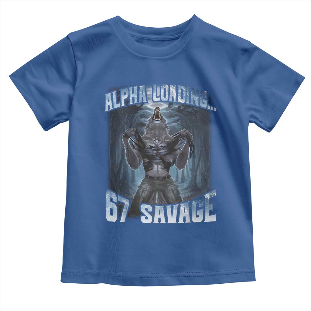 Funny 67 Alpha Wolf Toddler T Shirt Alpha Loading 67 Savage Six Seven Gen Z Meme - Wonder Print Shop