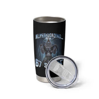 Funny 67 Alpha Wolf Tumbler Cup Alpha Loading 67 Savage Six Seven Gen Z Meme - Wonder Print Shop