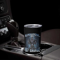 Funny 67 Alpha Wolf Tumbler Cup Alpha Loading 67 Savage Six Seven Gen Z Meme - Wonder Print Shop