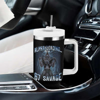 Funny 67 Alpha Wolf Tumbler With Handle Alpha Loading 67 Savage Six Seven Gen Z Meme - Wonder Print Shop