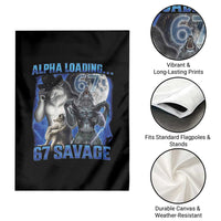 Funny Six Seven Alpha Wolf Garden Flag Alpha Loading 67 Savage Wolves Moon Meme