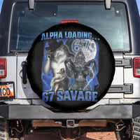 Funny Six Seven Alpha Wolf Spare Tire Cover Alpha Loading 67 Savage Wolves Moon Meme