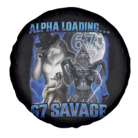 Funny Six Seven Alpha Wolf Spare Tire Cover Alpha Loading 67 Savage Wolves Moon Meme