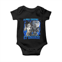 Funny Six Seven Alpha Wolf Baby Onesie Alpha Loading 67 Savage Wolves Moon Meme