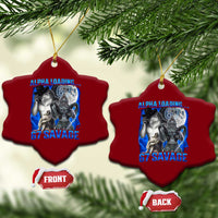 Funny Six Seven Alpha Wolf Ceramic Ornament Alpha Loading 67 Savage Wolves Moon Meme