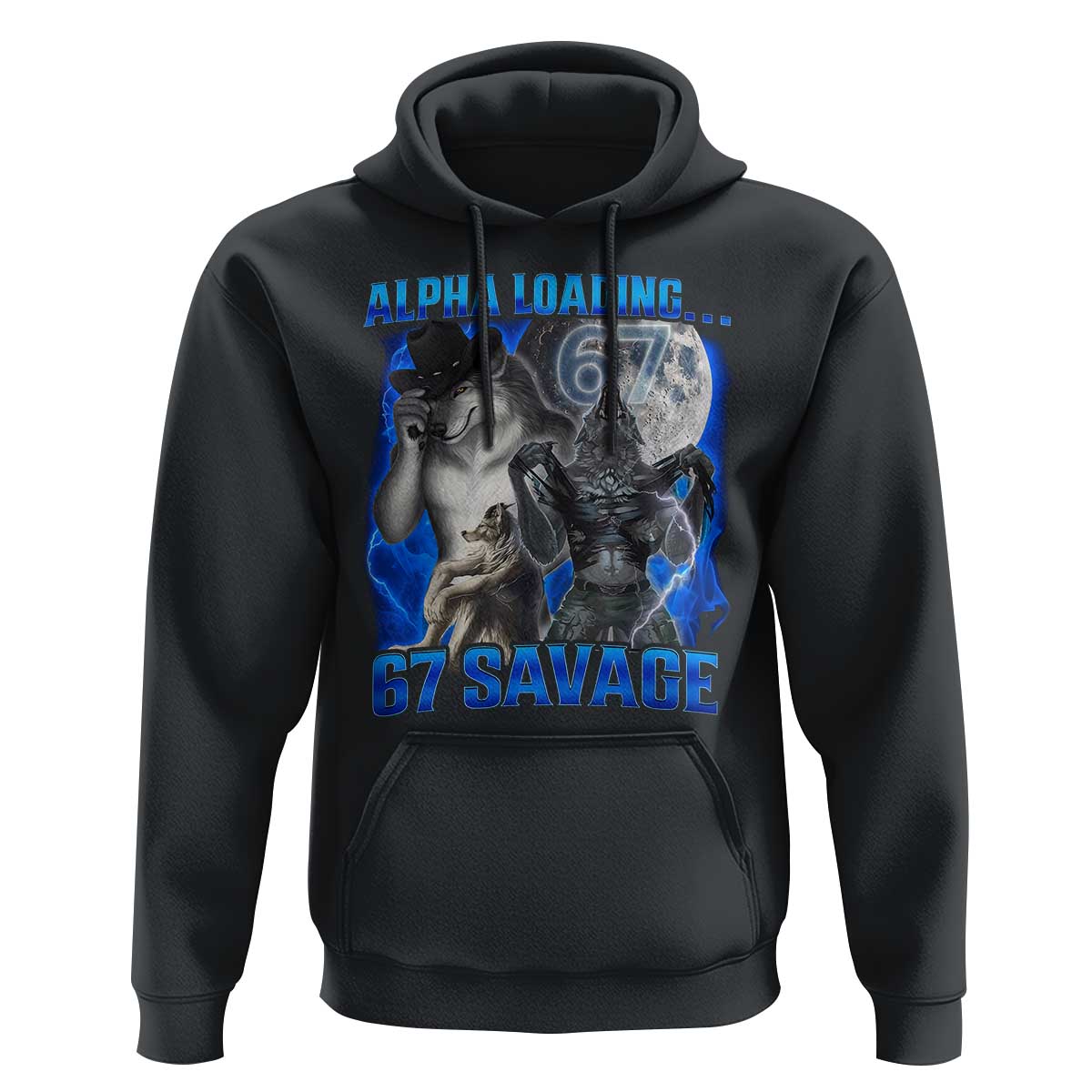 Funny Six Seven Alpha Wolf Hoodie Alpha Loading 67 Savage Wolves Moon Meme