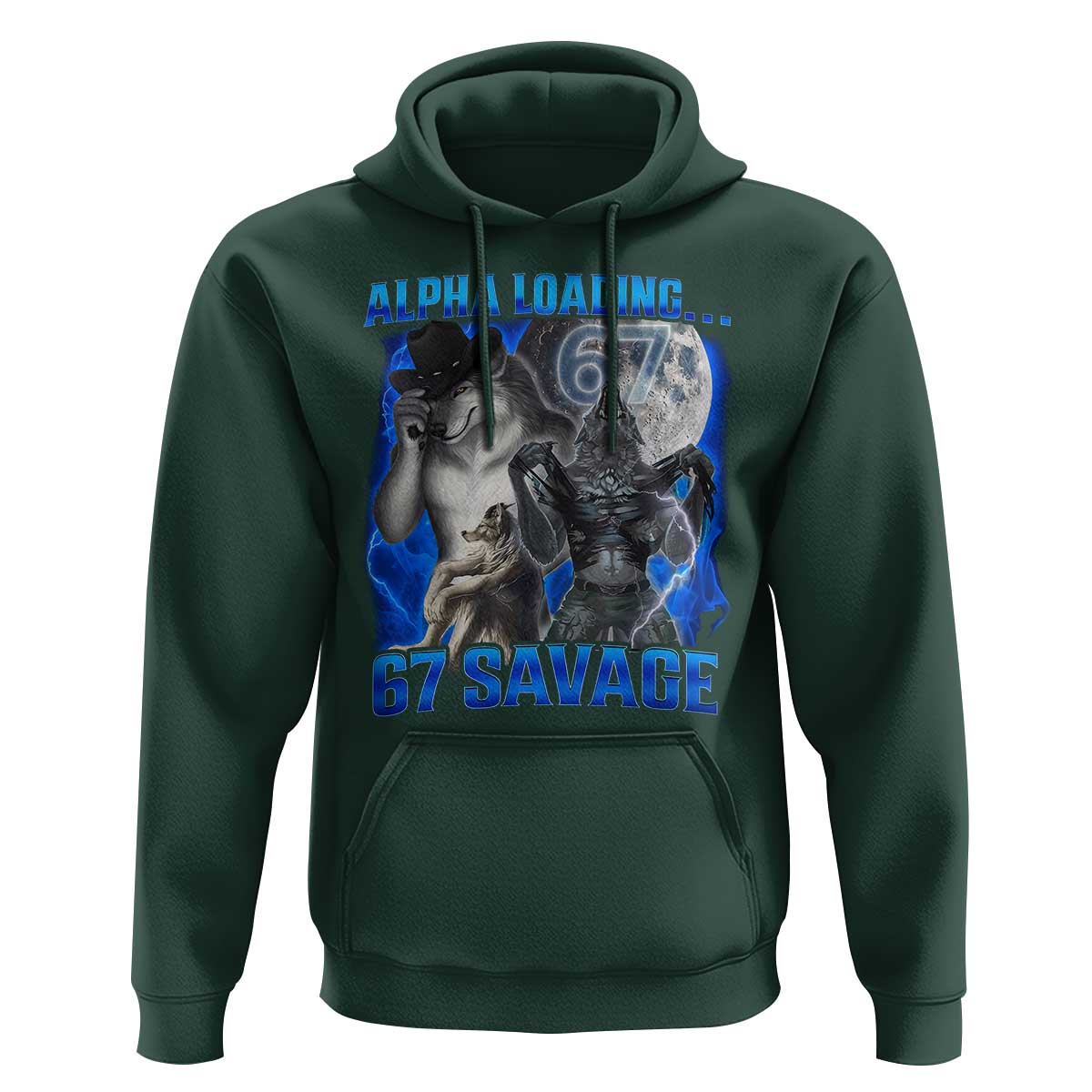 Funny Six Seven Alpha Wolf Hoodie Alpha Loading 67 Savage Wolves Moon Meme