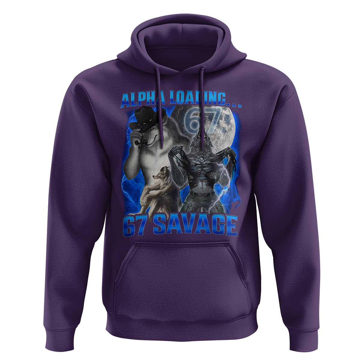 Funny Six Seven Alpha Wolf Hoodie Alpha Loading 67 Savage Wolves Moon Meme