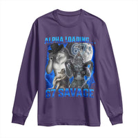 Funny Six Seven Alpha Wolf Long Sleeve Shirt Alpha Loading 67 Savage Wolves Moon Meme