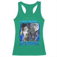 Funny Six Seven Alpha Wolf Racerback Tank Top Alpha Loading 67 Savage Wolves Moon Meme
