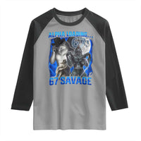 Funny Six Seven Alpha Wolf Raglan Shirt Alpha Loading 67 Savage Wolves Moon Meme