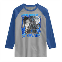 Funny Six Seven Alpha Wolf Raglan Shirt Alpha Loading 67 Savage Wolves Moon Meme