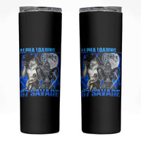 Funny Six Seven Alpha Wolf Skinny Tumbler Alpha Loading 67 Savage Wolves Moon Meme