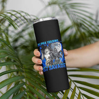 Funny Six Seven Alpha Wolf Skinny Tumbler Alpha Loading 67 Savage Wolves Moon Meme