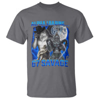 Funny Six Seven Alpha Wolf T Shirt Alpha Loading 67 Savage Wolves Moon Meme