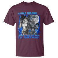 Funny Six Seven Alpha Wolf T Shirt Alpha Loading 67 Savage Wolves Moon Meme