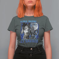 Funny Six Seven Alpha Wolf T Shirt For Women Alpha Loading 67 Savage Wolves Moon Meme