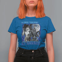 Funny Six Seven Alpha Wolf T Shirt For Women Alpha Loading 67 Savage Wolves Moon Meme