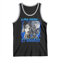 Funny Six Seven Alpha Wolf Tank Top Alpha Loading 67 Savage Wolves Moon Meme