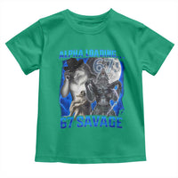 Funny Six Seven Alpha Wolf Toddler T Shirt Alpha Loading 67 Savage Wolves Moon Meme