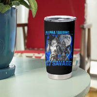Funny Six Seven Alpha Wolf Tumbler Cup Alpha Loading 67 Savage Wolves Moon Meme