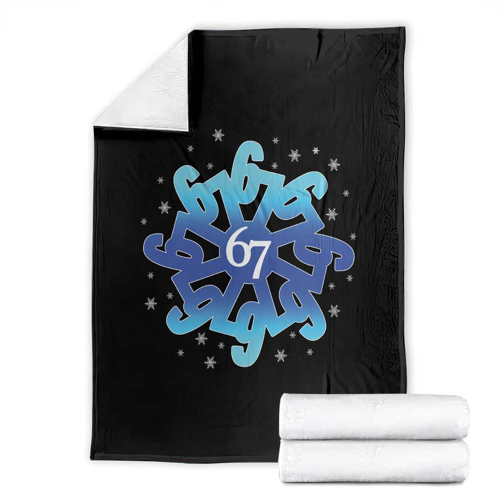 Funny 67 Christmas Snowflake Throw Blanket Six Seven Meme Xmas - Wonder Print Shop