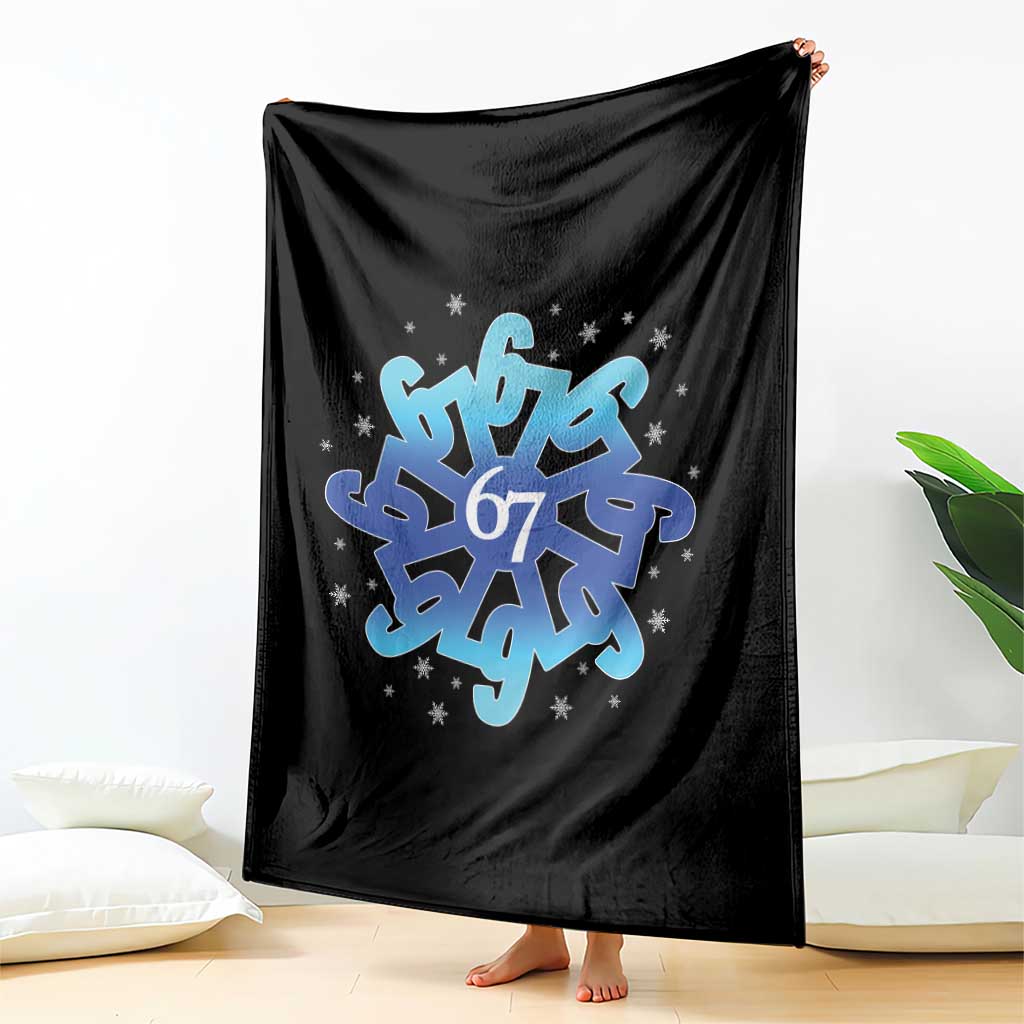 Funny 67 Christmas Snowflake Throw Blanket Six Seven Meme Xmas - Wonder Print Shop