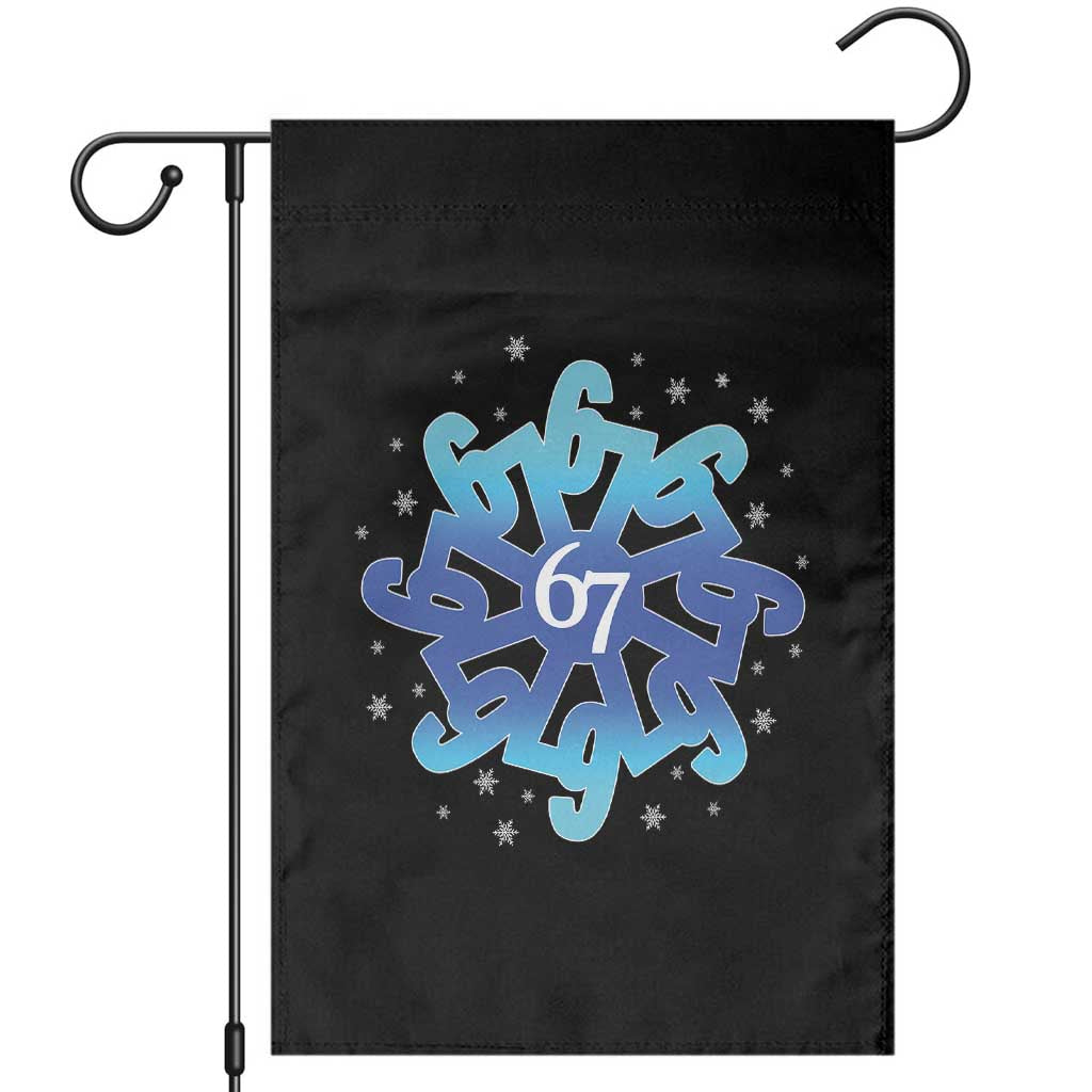Funny 67 Christmas Snowflake Garden Flag Six Seven Meme Xmas - Wonder Print Shop