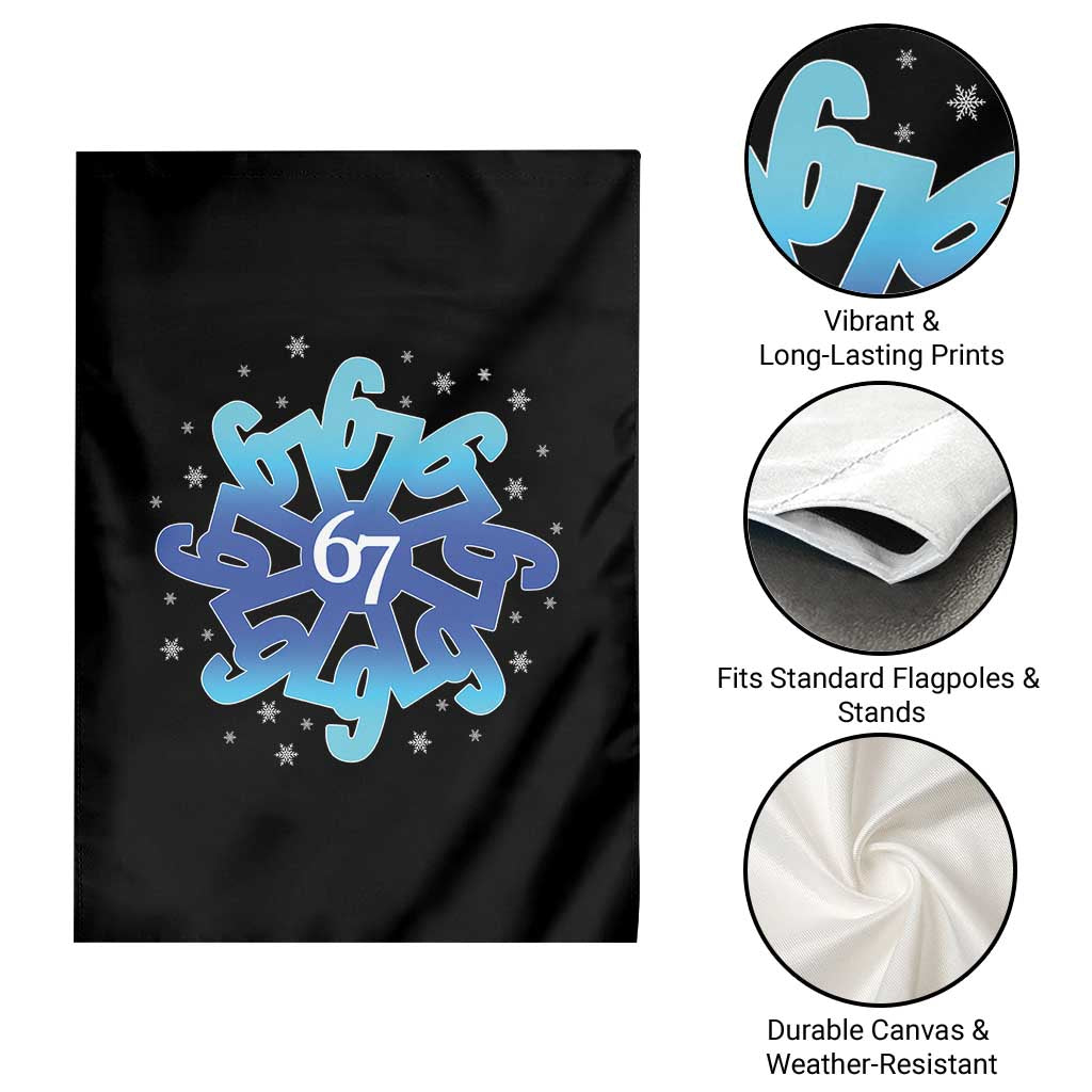 Funny 67 Christmas Snowflake Garden Flag Six Seven Meme Xmas - Wonder Print Shop