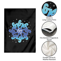 Funny 67 Christmas Snowflake Garden Flag Six Seven Meme Xmas - Wonder Print Shop