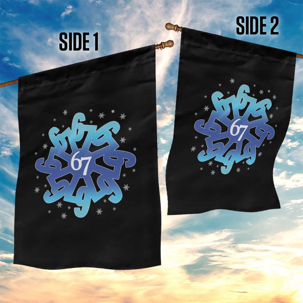 Funny 67 Christmas Snowflake Garden Flag Six Seven Meme Xmas - Wonder Print Shop