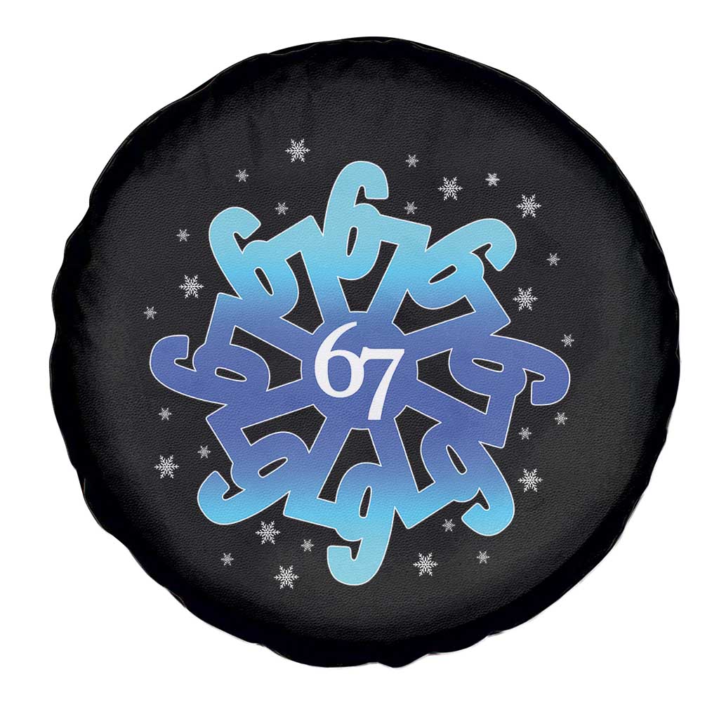 Funny 67 Christmas Snowflake Spare Tire Cover Six Seven Meme Xmas - Wonder Print Shop